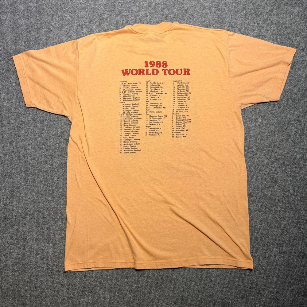 Vintage 1988 Arlo Guthrie World Tour T-Shirt Stedman Single Stitch Peach XL - Picture 7 of 7